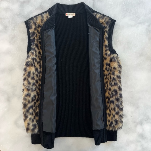 J-Crew Crewcuts Girls vest. Leopard faux fur print. 14 - Picture 4 of 9